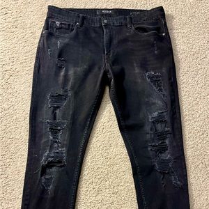 Guess Distressed slim fit tapered jean Sz 38/32